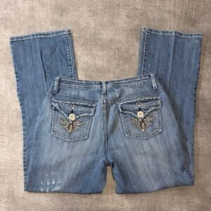 Vintage Duck Head Embellished Straight Leg Jeans